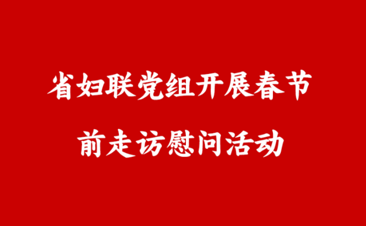 省妇联党组开展春节前走访慰问活动